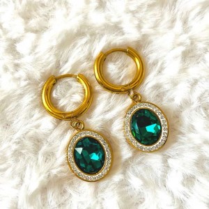 Beach & Love Jewels Green Goddess Earrings, stainless Steel