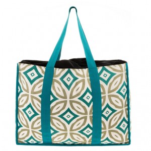 Achilleas Accessories Beach bag Turquoise design and beige details