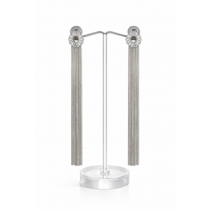 BP JEWELS – Ασημί Σκουλαρίκια Μακριά με Αλυσίδες