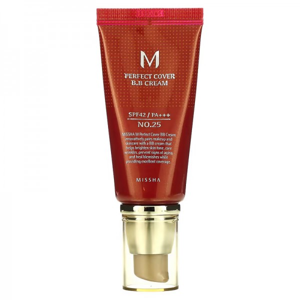 MISSHA M Perfect Cover B.B. Cream SPF42 PA+++ No.25  (Warm Beige),50ml