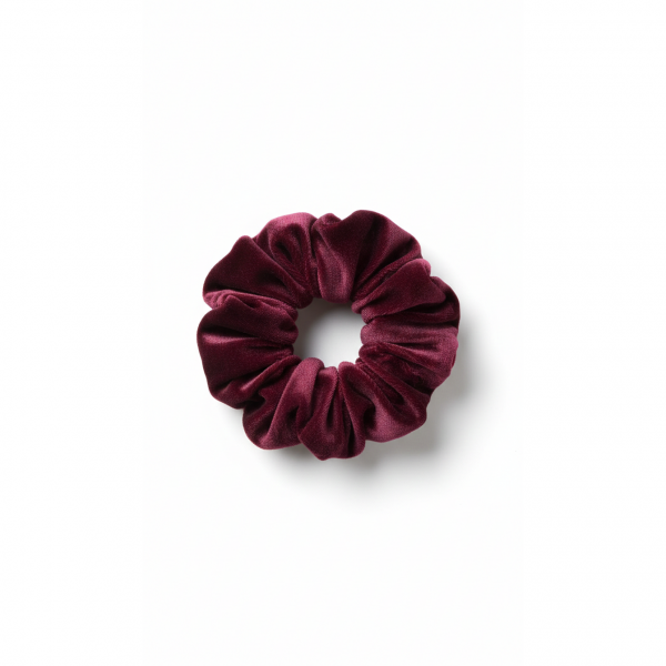Scrunchie Velvet Burgundy – Χειροποίητο Βελούδινο Λαστιχάκι Μαλλιών